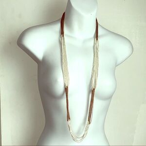 BANANA REPUBLIC White Bead/Gold Chain Necklace